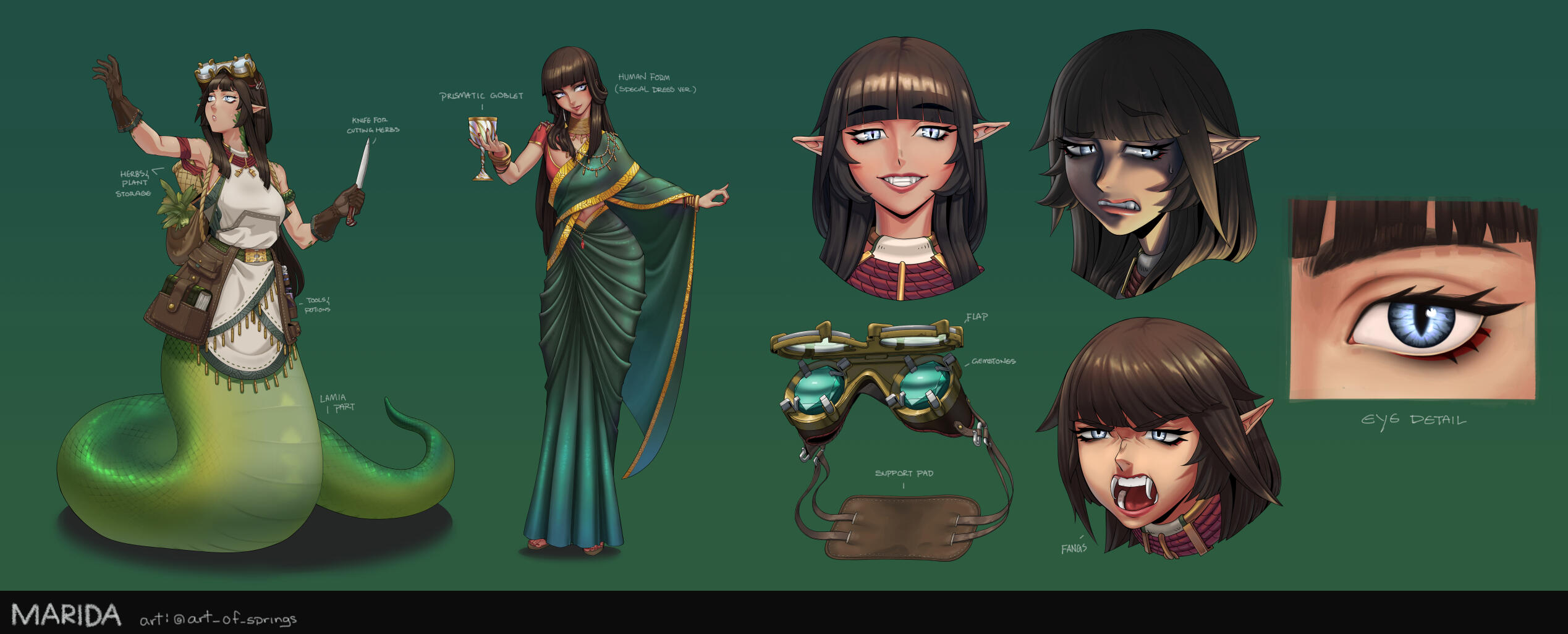 Marida D&D Character Design Sheet
